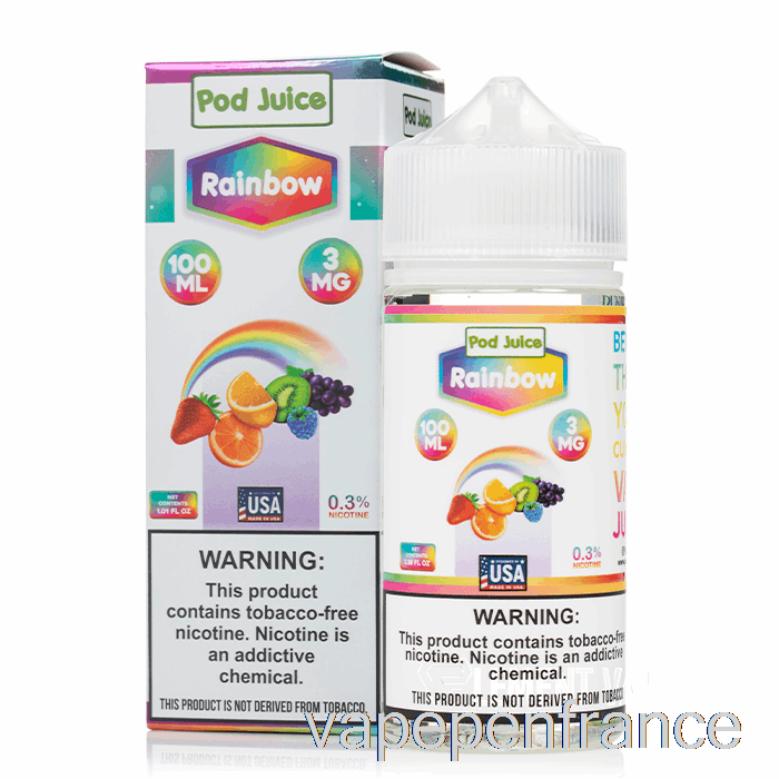 Arc-en-ciel - Jus De Dosettes - Stylo Vape 100 Ml 3 Mg